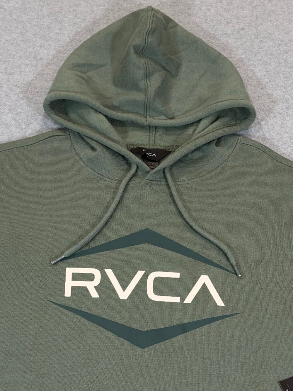 RVCA Oliver PO Hoodie Sweatshirt Mens Small Jade Green Logo Pullover Fleece